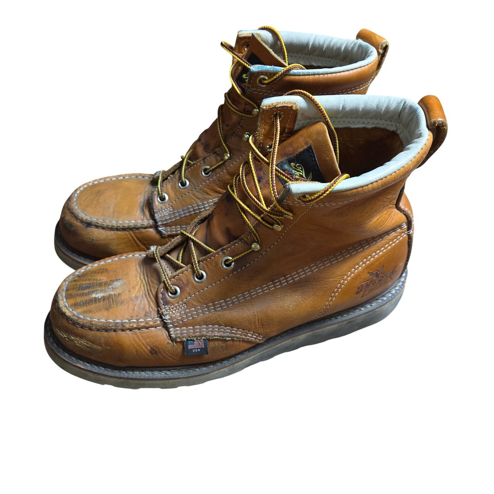 Thorogood American Heritage 6" Tobacco Safety Toe Steel Toe Work Boots 10 D USA